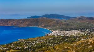 Karystos town aerial view with bay